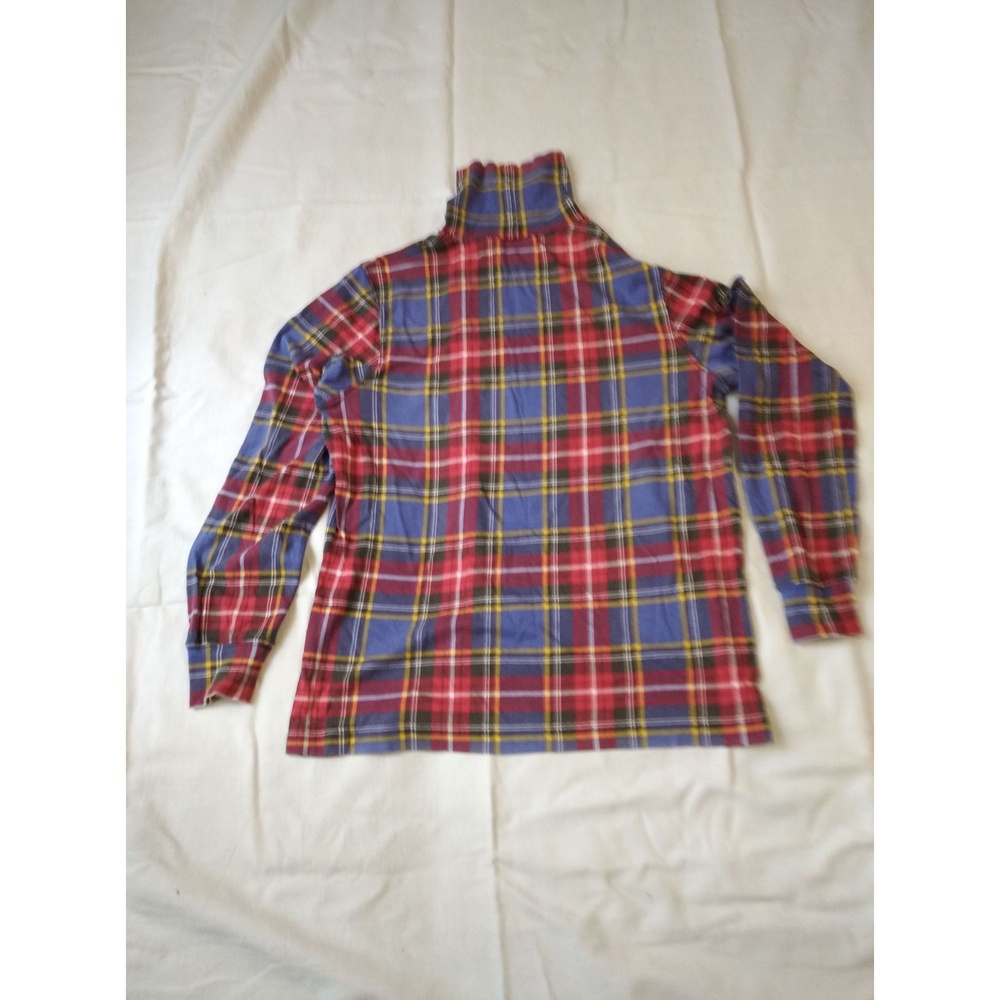 Turtleneck Top Multi-color Classic Plaid